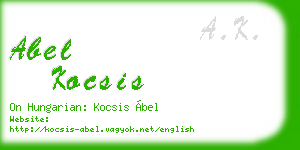 abel kocsis business card