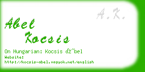 abel kocsis business card